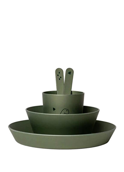 Dino Bio-Based 4 Parça Çocuk Yemek Takımı