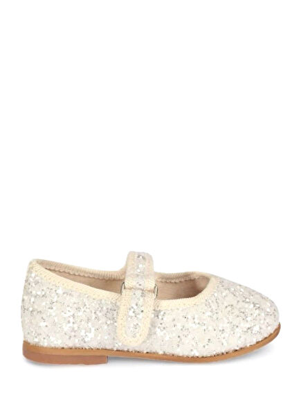 GLOW White Girls' Ballet Flats