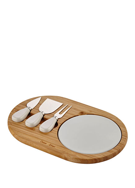 Acacia Elegance Kahverengi Ahşap Peynir Sunum Tabağı