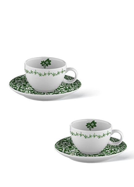 Victorian Garden Collection Porcelain Turkish Coffee Set of 2
