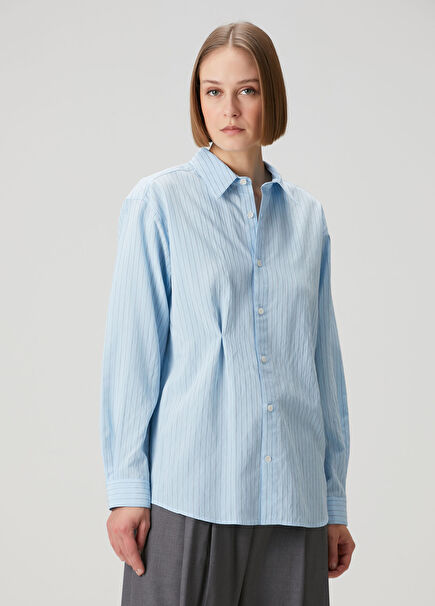 Costa Mavi Çizgili Gömlek