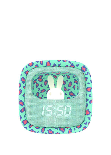 Leopar Desenli Tavşan Masaüstü Saati ve Gece Lambası