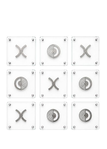 Vitreous Tic Tac Toe XXL Silver Cam Dekoratif Duvar Oyunu