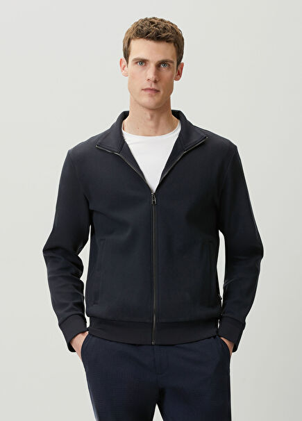 Lacivert Fermuarlı Sweatshirt