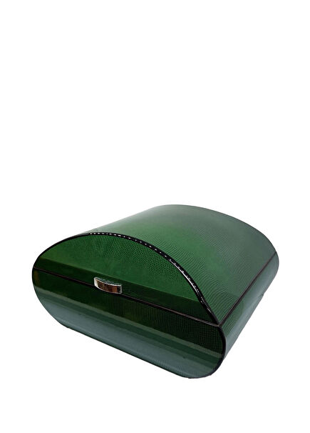 Oval Lizard Green Humidor 60's Cigar Box