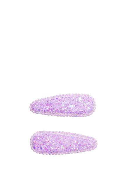 Glitter Lila 2'li Kız Çocuk Mini Klips Toka 
