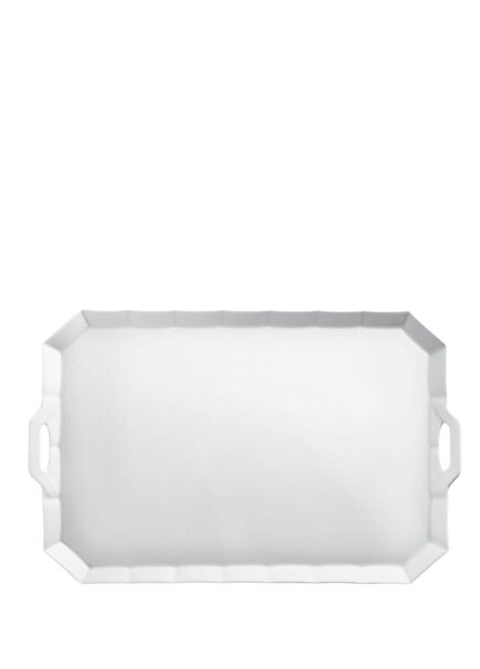 Grecque White Porselen Dikdörtgen Servis Tepsisi 39,7 cm