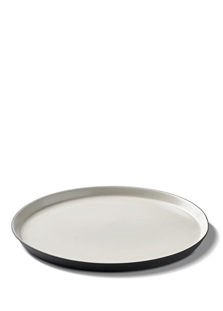 Siyah Fildişi Porselen Yemek Tabağı