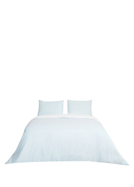 Oslo Blue Striped Double Cotton Duvet Cover Set 160x220 cm