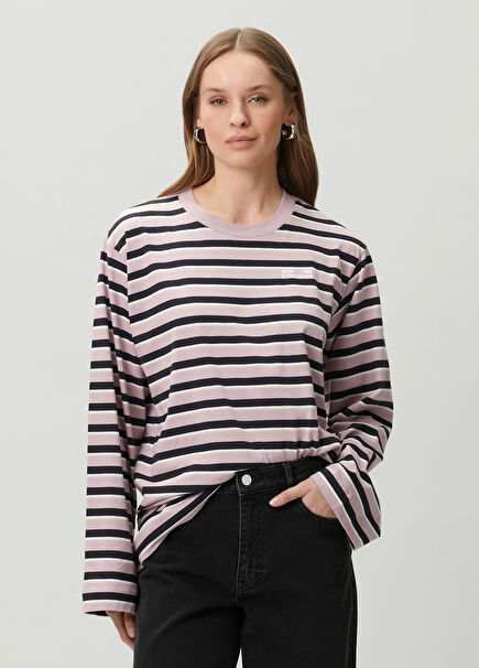 Jeevana Pink Striped Long Sleeve T-Shirt