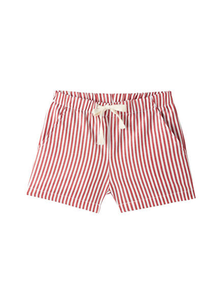 Red Striped Unisex Kids Shorts