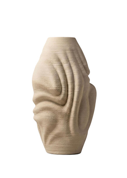 Bej Stoneware Seramik Büyük Boy Heykel