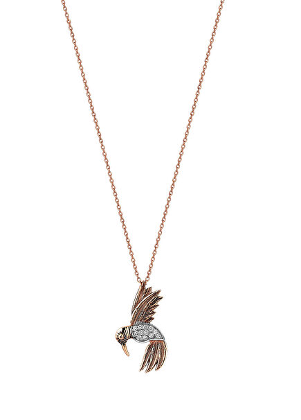 Water Bird Shaped Diamond Women's Gold Necklace