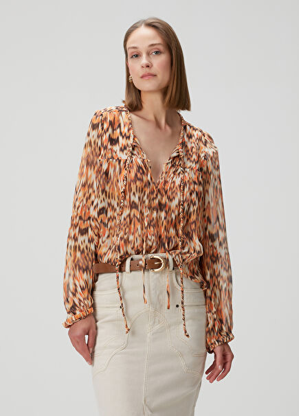 Ametissa Orange Silk Shirt