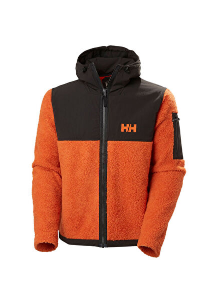 Pleated High Collar Men's Fleece Jacket