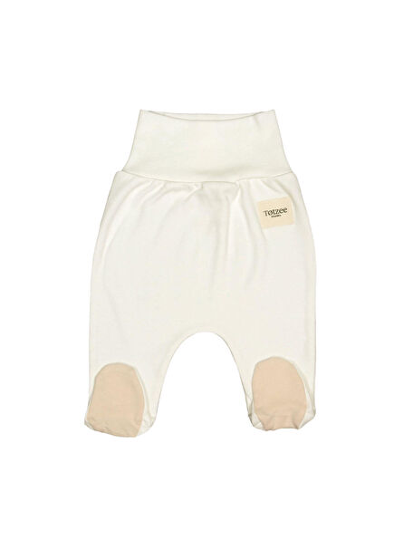 Süt Köpüğü Karamel Yüksek Bel Basic Unisex Bebek Patikli Pantolon