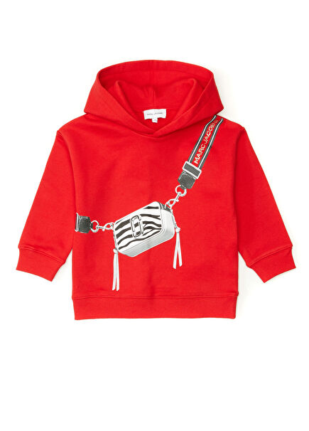 Red Hooded Girls Sweatshirt