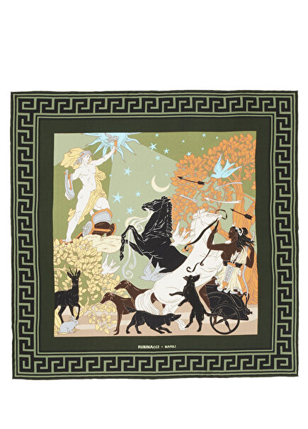 Artemide and Apollo Çok Renkli İpek Poşet Mendil