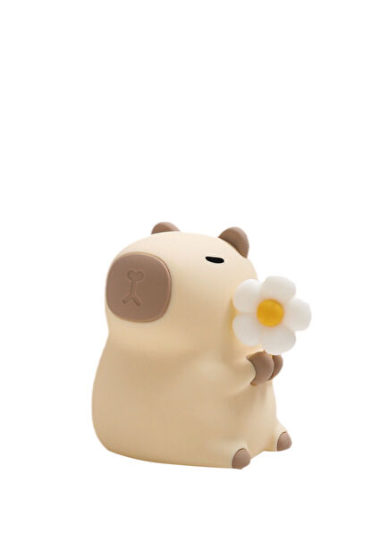 Sevimli Capybara Çiçekli Çocuk Odası Gece Lambası