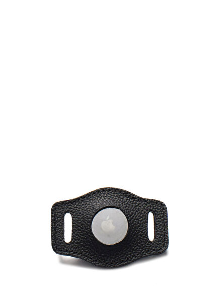 Black Leather Cat & Dog AirTag Case