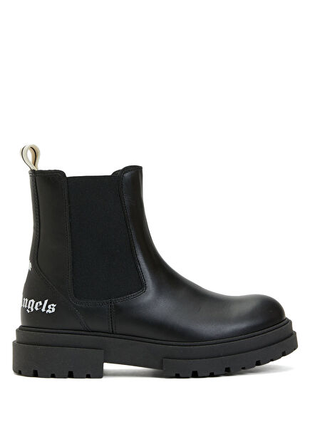 Siyah Beyaz Erkek Çocuk Deri Bot