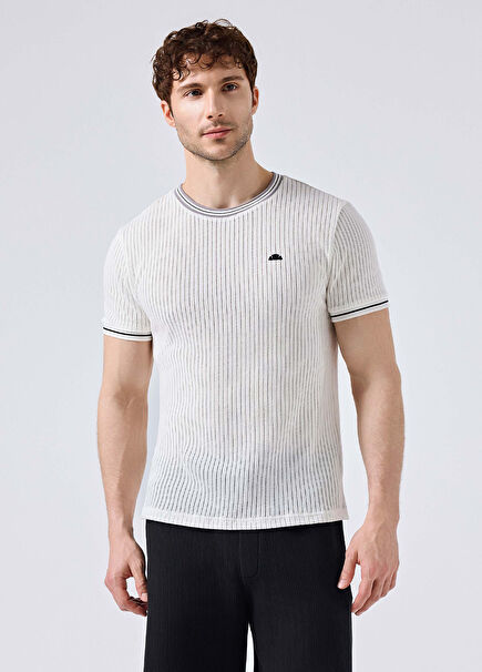 Off White Knitwear Short Sleeve Men's T-shirt 6SM5046-OF