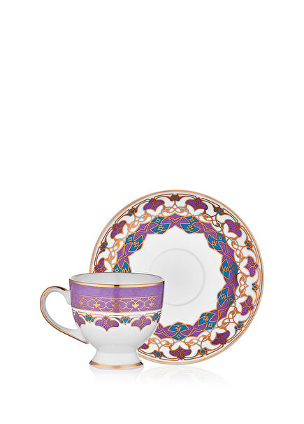 Sultani 12 Pieces Porcelain Coffee Cup Set for 6 People 110 ml