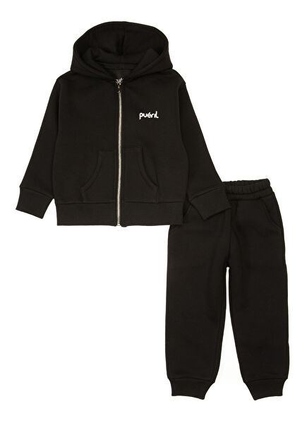 Black 2 Pieces Girls Tracksuit Set
