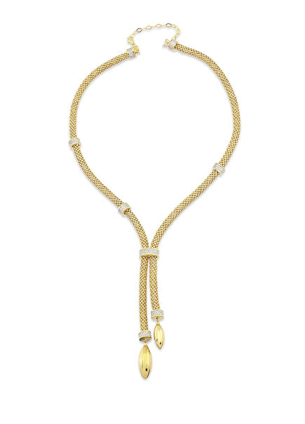 Knit Note 925 Sterling Silver 24K Gold Plated Women's Necklace