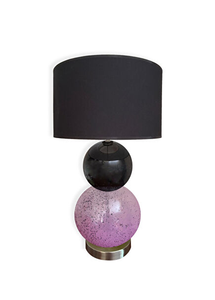 Black Purple Üfleme Cam Abajur