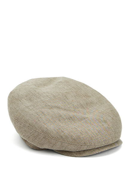 Bej Erkek Keten Şapka