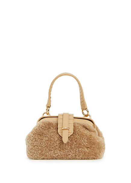 Mini Nubes Beige Women's Leather Bag