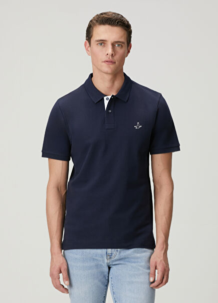 Comfort Fit Navy Blue Polo T-Shirt