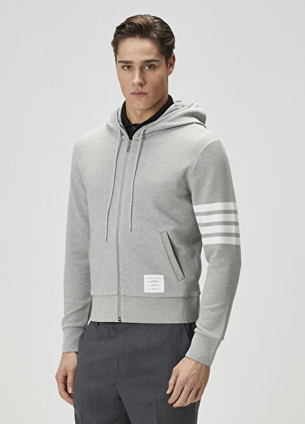 Gri Kapüşonlu Sweatshirt