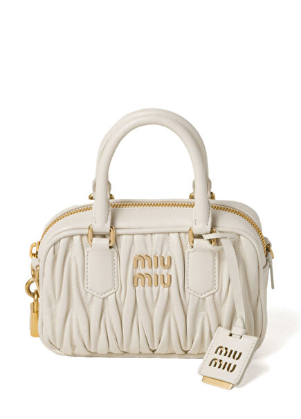 Arcadie Matelassé Beyaz Napa Deri Kadın El Çantası