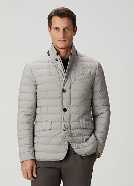 Gri Kapitoneli Ceket