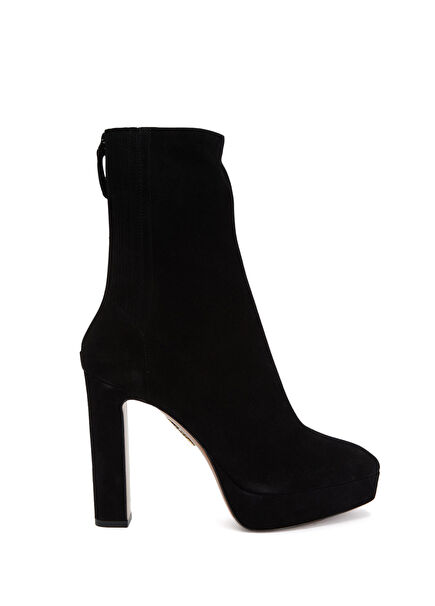 Martine Siyah Süet Topuklu Bot