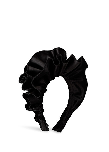Dina Silk Satin Black Women's Crown & Clasp Set