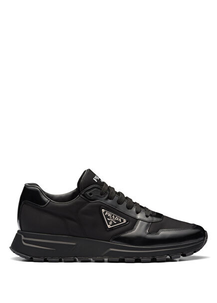 Re-Nylon and Leather Sneakers