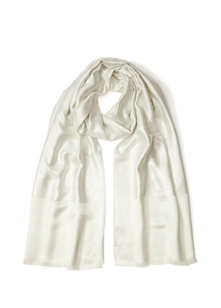 Cream Logo Women's Silk Scarf