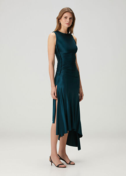 Teal Blue Asymmetrical Dress