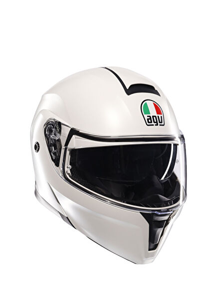 Streetmodular Mono Matt Materia White Çene Açılır Motosiklet Kaskı