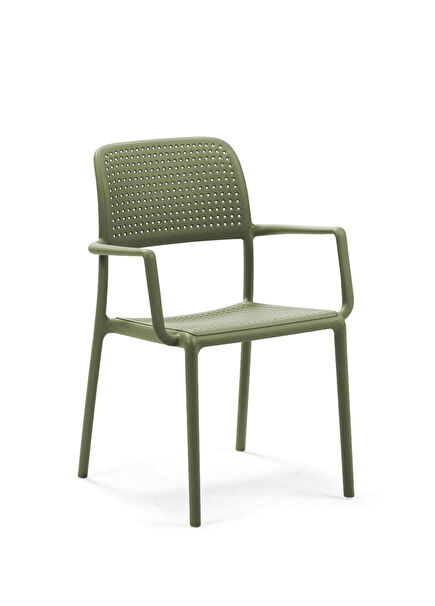 Bora Agave Stackable Chair with Arms