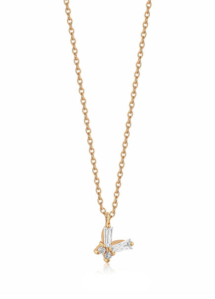 Diamond-Studded 14 Karat Rose Gold Women's Necklace