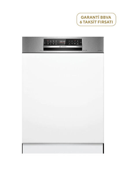 SMI6EKS81T Serie 6 Inox Semi Built-in Dishwasher with 8 Programs