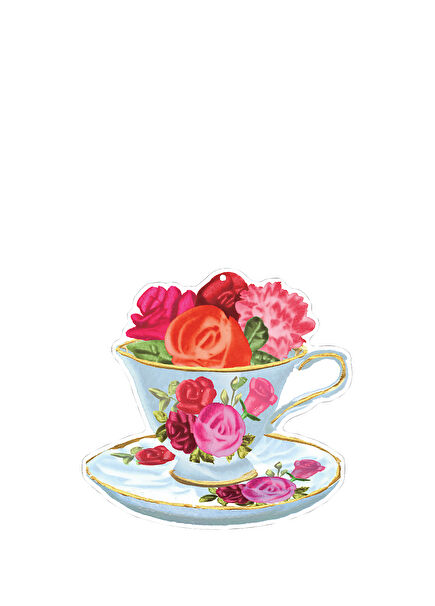 Tea Cups Decorative Die-Cut Gift Tags 2 Per Package