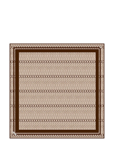 Monogram Patterned Twill Silk Women's Scarf