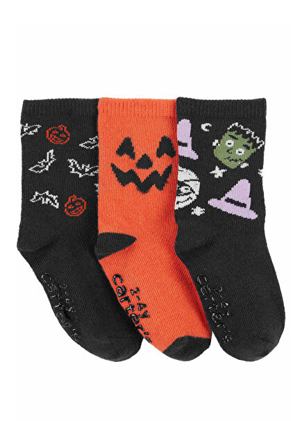 Halloween Unisex Çocuk 3'lü Çorap