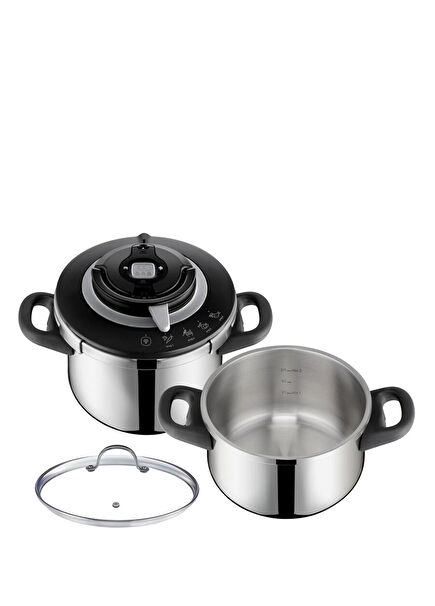 Clipso Chef Steel 2-Piece Pressure Cooker Set 6 Lt + 4.5 Lt 