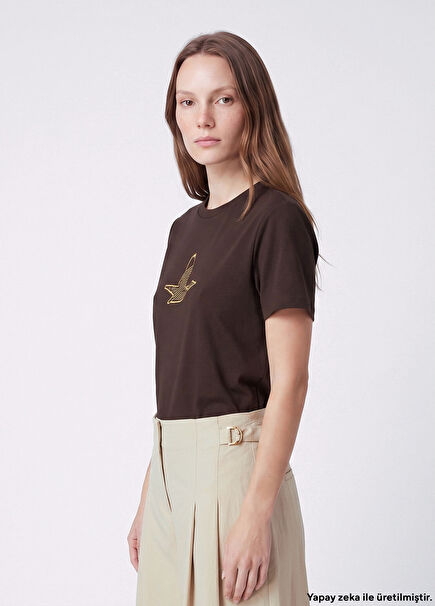 Brown Gold Logo T-Shirt